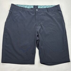 7Diamonds Performance Golf Shorts Mens 36 Navy Blue Stretch Flat Front Chino